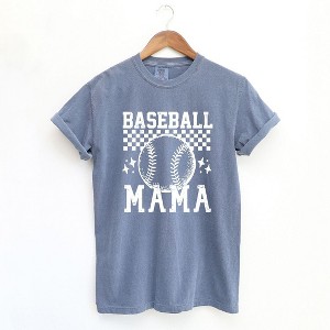 Simply Sage Market Women's Checkered Baseball Mama Short Sleeve Garment Dyed Tee - 1 of 4