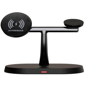 HyperGear® MaxCharge Pro 3-in-1 Wireless Charging Stand with 15-Watt Magnetic Wireless Fast Charge, Black - 1 of 1
