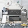 NicBex Twin Size Loft Bed with Ladder & 2 Storage Boxes,Loft Bed Frame with Guardrails & Slide,Bed Frame for Kids,Box Spring Not Required,Gray - 2 of 4