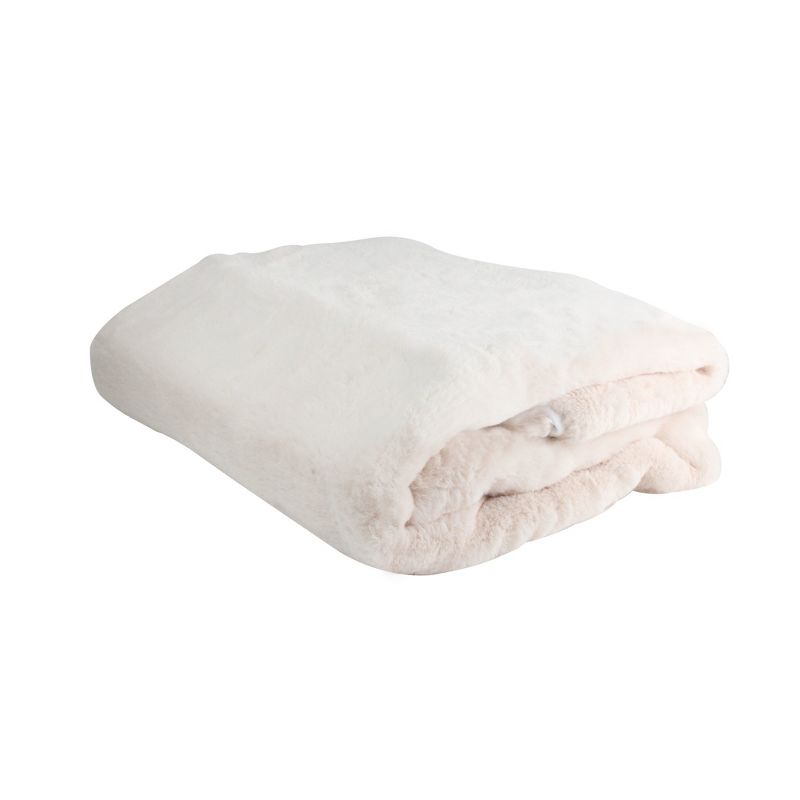 Northlight 50" x 60" Soft Faux Fur Throw Blanket - Pink, 3 of 4