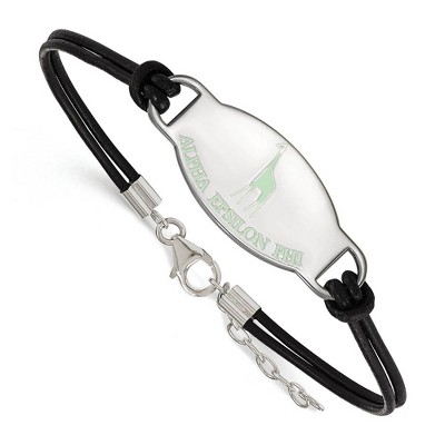 Black Bow Jewelry Sterling Silver Alpha Epsilon Phi Greek Life Strand Bracelet 7 Inch