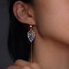Sonateomber Gold Long Chain Threader Earrings for Women - Fashion Statement Drop Dangle Thread Earrings Jewelry Gift - 3 of 4