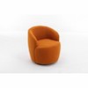 Lyngins Teddy/Velvet Swivel Accent Chair,Barrel Chair Armchair with Black Powder Coating Metal Ring,Modern Upholstered Chair for Bedroom,Living Room - 2 of 4