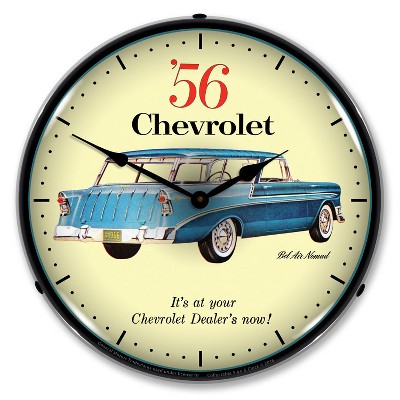 Collectable Sign & Clock | 1956 Chevrolet Nomad LED Wall Clock Retro/Vintage, Lighted