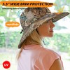 Solaris Women's Camo Breathable Quick-Dry Wide Brim Bucket Hat - UPF 50+ Sun Protection Hat with Neck Flap for Summer Spring Garden Party - 4 of 4