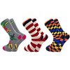 3 Pairs Colorful Fun Crazy Crew Dress Socks – Soft Cotton Blend, Novelty Pattern Socks for Men & Women - 4 of 4