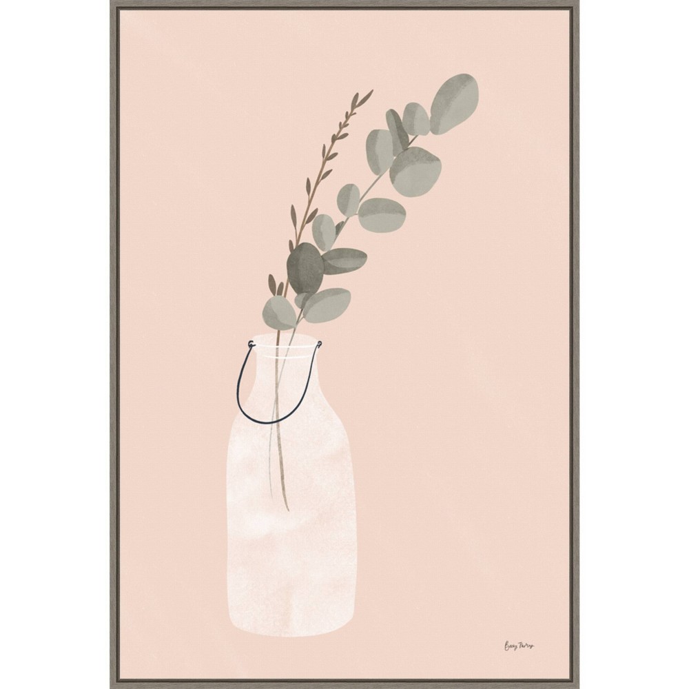 Photos - Other Decoration 23" x 33" Natural Vessels I by Becky Thorns Framed Canvas Wall Art Print - Amanti Art: Modern Botanical Decor