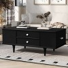 Modern MDF Coffee Table with Drawers,Rectangle Coffee Table with Hidden Storage Compartments,Wood Coffee Table for Living Room-Coolbibila - 2 of 4