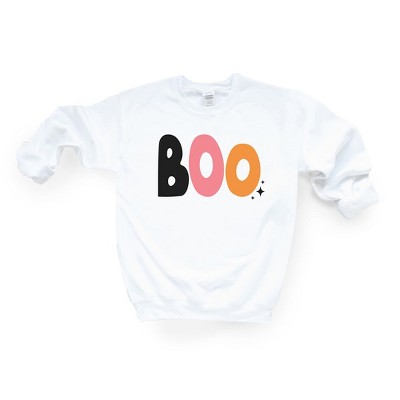 Simply Sage Market Women's Graphic Sweatshirt Boo Colorful Stars