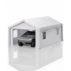 12x20x11Ft Heavy-Duty Garage with Canopy Top,Back Doors,Roll-Up Windows,Carport Shelter Reinforced Structure for Cars,Trucks,Boats and Parties,White - 1 of 4