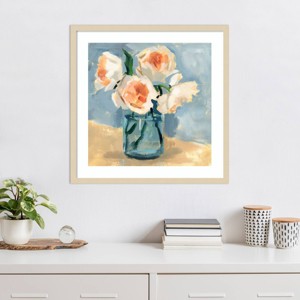Amanti Art Peonies in Mason Jar II by Victoria Barnes Framed Wall Art Print - 1 of 4
