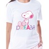Peanuts Womens' Snoopy Dream Comic Flower Relaxing Sleep Pajama Set Multicolored - 2 of 4