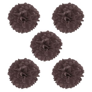 Unique Bargains Decorative Reusable Party Wedding Tissue Pom Poms Flowers 5 Pcs - 1 of 4