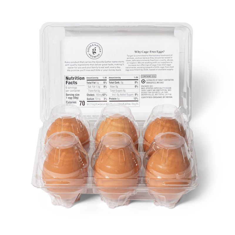 Organic Cage-Free Grade A Large Brown Eggs - 6ct - Good &#38; Gather&#8482;, 3 of 5