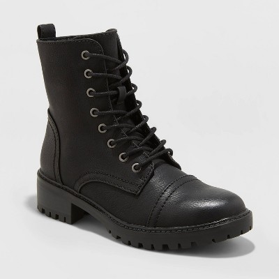 black combat boots