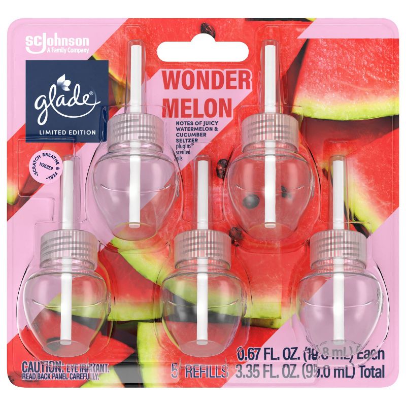 Glade PlugIns Scented Oil Air Freshener Wonder Melon - 3.35 fl oz/5pk, 5 of 13