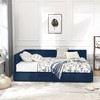 VYNXARIA Sumptuous Dark Blue Velvet Storage Bed: Tufted Luxury, Sofa - Style Comfort for Bedroom and Living Room - 4 of 4