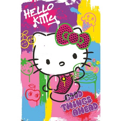 Trends International Hello Kitty and Friends - Kawaii Milk Framed Wall  Poster Prints White Framed Version 14.725 x 22.375