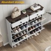Shoe Storage Cabinet, Slim Freestanding Shoe Rack with Flip Drawers - 4 of 4