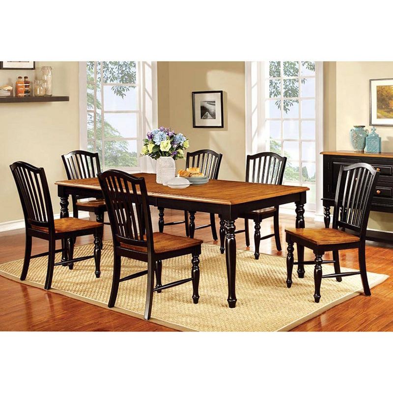 7pc Jameson&#160;Country Style Extendable Dining Table Set Black/Oak - HOMES: Inside + Out, 3 of 7