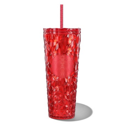 Red Glitter Plastic Reusable Cold Cup with Lid & Straw - 24 fl oz:  Starbucks Coffee Company