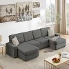 GustoWave Modular Sectional Sofa, 6 Seater Convertible U Shaped Couch with Chaise, Modern Corduroy Sleeper Sofa, Comfy Cloud Couch Set - 3 of 4