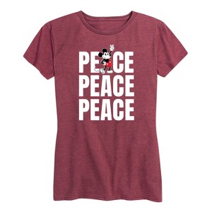 Women's - Disney - Mickey Peace Short Sleeve Graphic T-Shirt - 1 of 4