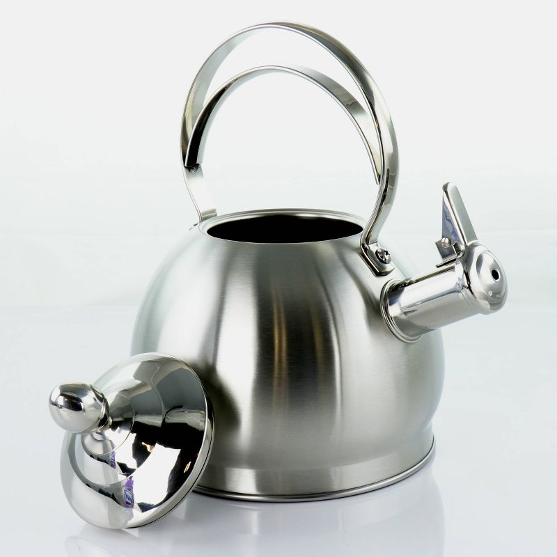 MegaChef 2.8L Round Stovetop Whistling Kettle - Brushed Silver, 5 of 6