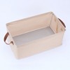 Unique Bargains Canvas Collapsible Storage Bins with Handles for Organizing Clothes Books - 3 of 4