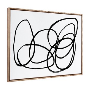 31.5"x41.5" Sylvie Beaded NC Ring of Light Framed Canvas by Nikki Chu Gold - Kate & Laurel All Things Decor - 1 of 4