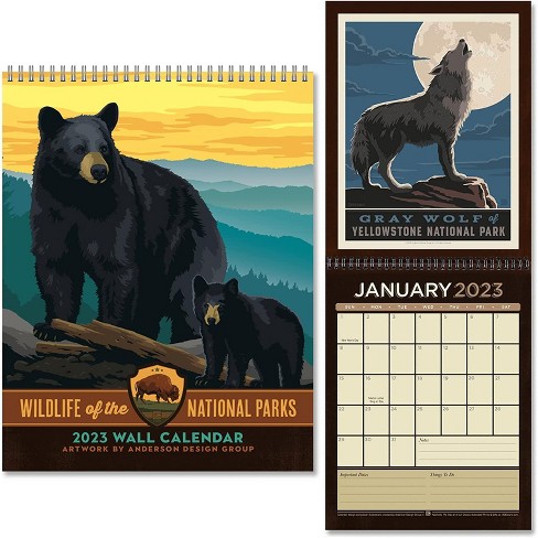 Americanflat 12 Month 2023 Calendar - National Park Wildlife Design -  Monthly Format Large Wall Calendar - Hanging Wall Planner 10x26 Inches When  Open : Target