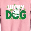 Boys' - Peanuts - Snoopy Lucky Dog Graphic Long Sleeve Fleece Sweatshirt - 2 of 4