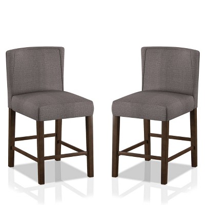 Set of 2 Wilda Padded Seat Counter Height Barstools Gray - HOMES: Inside + Out