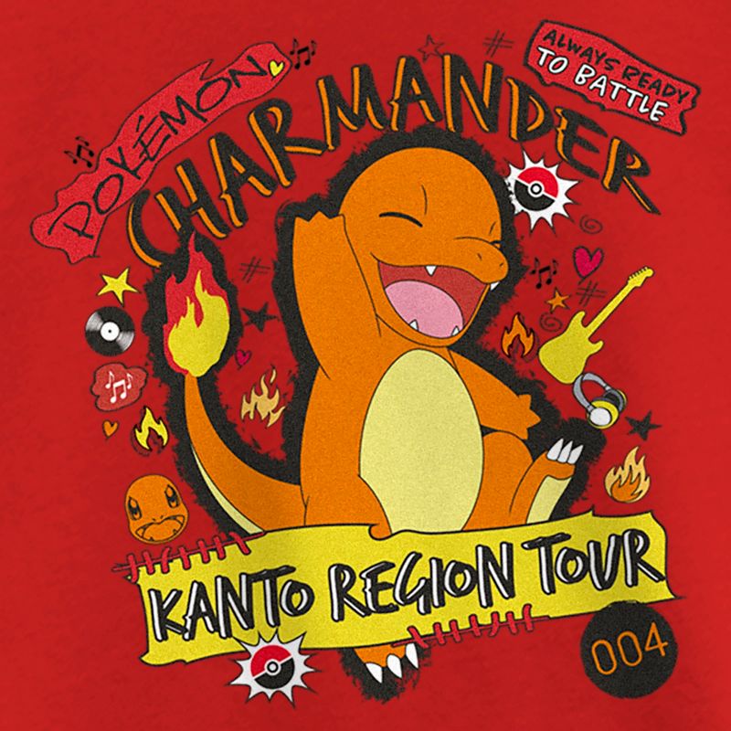 Girl's Pokemon Charmander Kanto Tour T-Shirt, 2 of 6