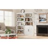 Home Office 5 Tier Book Shelf with Cabinet, 68.7" Tall Modern Farmhouse Bookcase w/ Doors and Adjustable Shelf, Wooden Storage Organizer Shelving Unit - 2 of 4