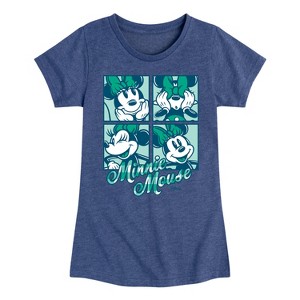 Girls' - Disney - Plaid Minnie Mouse Fitted Short Sleeve Graphic T-Shirt - 1 of 4