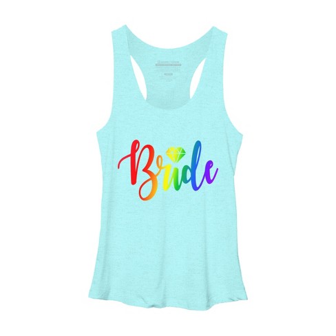 Design By Humans Bride Pride Rainbow Wedding By Anhanva Racerback Tank Top Ocean Heather Medium Target