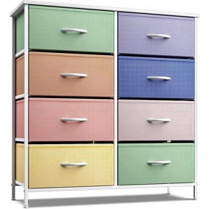Sorbus 8 Drawers Dresser- Storage Unit with Steel Frame, Wood Top, Fabric Bins - for Bedroom, Closet, Office and more - 1 of 4