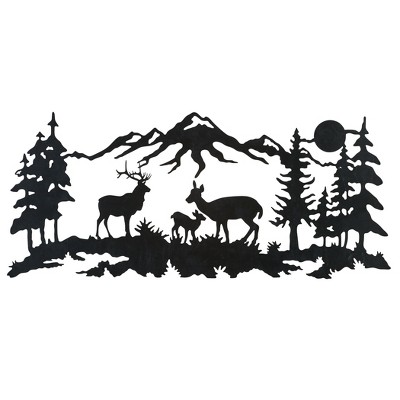 Collections Etc Unique Northwoods Silhouette Metal Wall Art