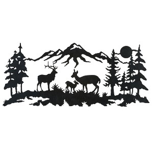 Collections Etc Unique Northwoods Silhouette Metal Wall Art - 1 of 2