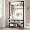 Coat Rack with Shoe Rack & Bench, Hall Tree Storage Bench with 8 Hooks, Large Coat Rack with Shoe Bench for Hallway, Living Room, Bedroom - 2 of 4