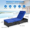 Outdoor Chaise Lounge Chairs Set of 2,  5 Position Adjustable Back Pool Sunbathing Recliner - 3 of 4