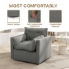 Accent Chair, 360¡ã Swivel Modern Armchair with Metal Base - 401 Lbs Linen Lounge Chair for Living Room Office - 3 of 4