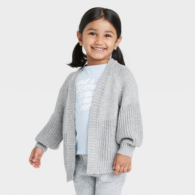 Image of Toddler Girls' Animal Print Cardigan - Cat & Jack™ Gray 3T