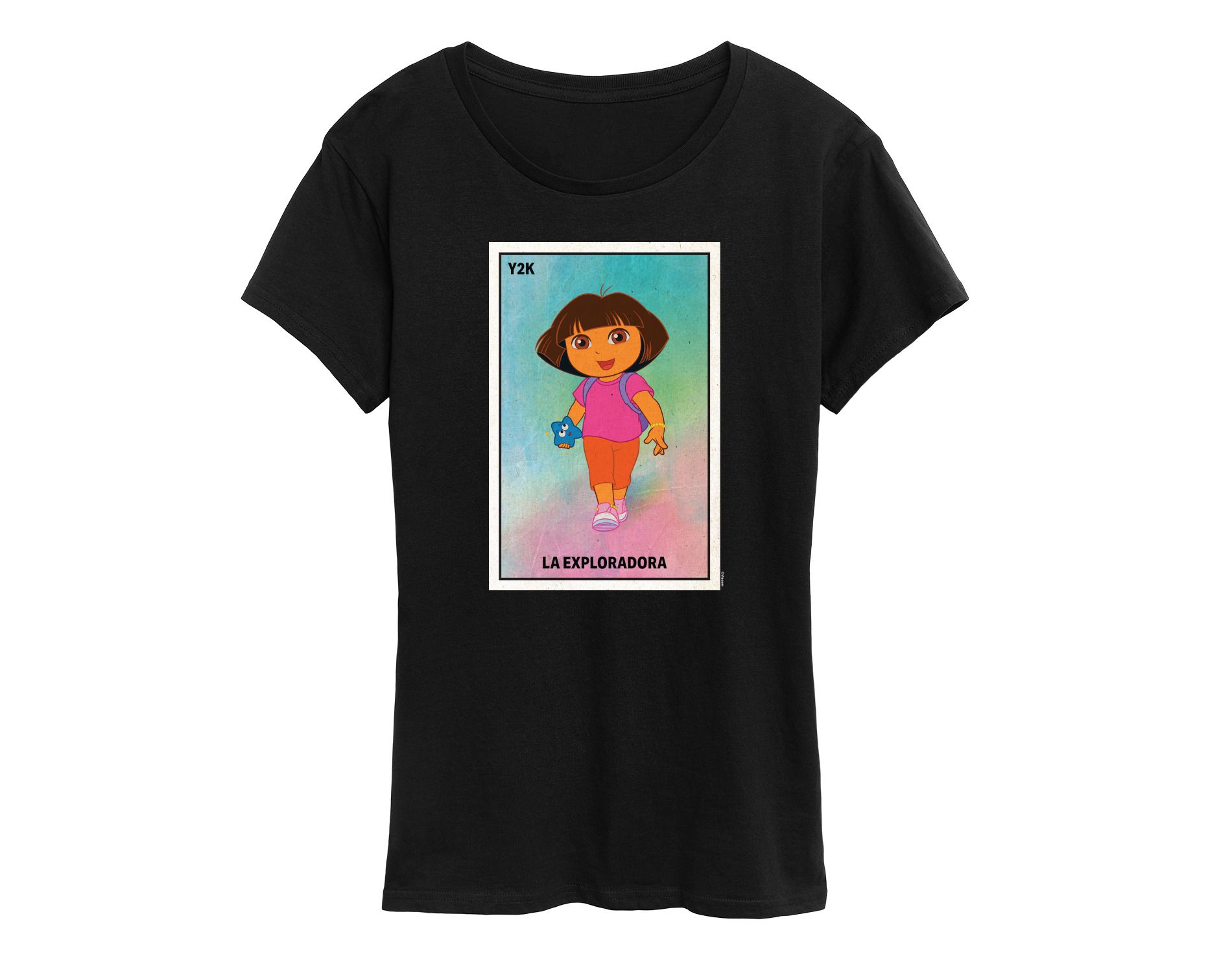 Women's Dora the Explorer Loteria La Exploradora Short Sleeve Graphic T-Shirt - Black - X-Large