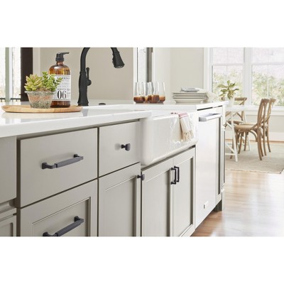 Matte Black Zinc Cabinet and Drawer Pull with Mounting Hardware