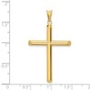 Black Bow Jewelry 14k Yellow Gold Beveled Edge Hollow Tube Cross Pendant - 4 of 4