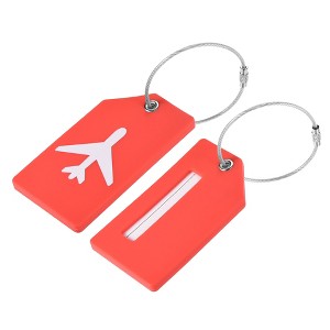 Unique Bargains Silicone Lightweight Backpack Identifier Card Luggage Tag 2 Pcs - 1 of 4