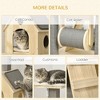 Lyngins Modern Cat Tree with Scratching Posts,Ladder,Cat Tower with Pillow-Covered Perches, Spinning Toy,Cat Condo for Indoor,Gray - 4 of 4