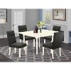 HomeStock 5-Pc Linen White Finish Solid Wood Top - Dining Room Set with Dropleaf - Seats 4 - 2 of 4